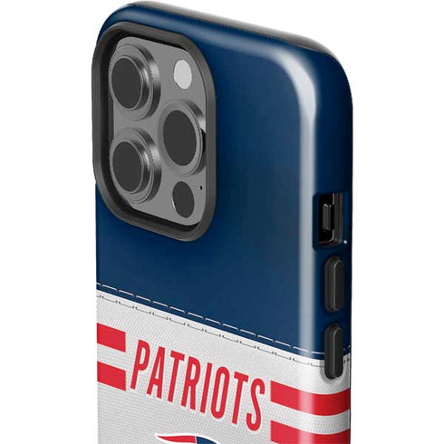 NFL New England Patriots White Striped iPhone 14 Pro Impact Case