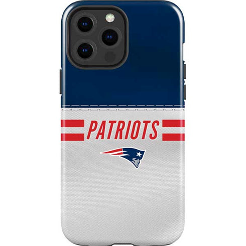NFL New England Patriots White Striped iPhone 15 Pro Max Impact Case