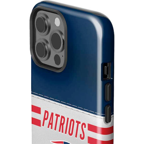NFL New England Patriots White Striped iPhone 15 Pro Max Impact Case