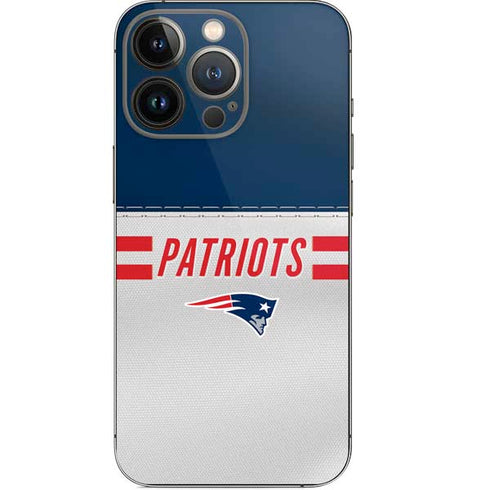 NFL New England Patriots White Striped iPhone 14 Pro Skin