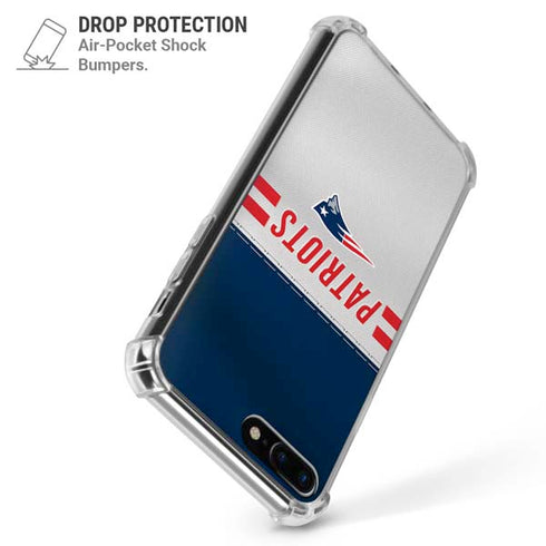 NFL New England Patriots White Striped iPhone 7/8 Plus Clear Case