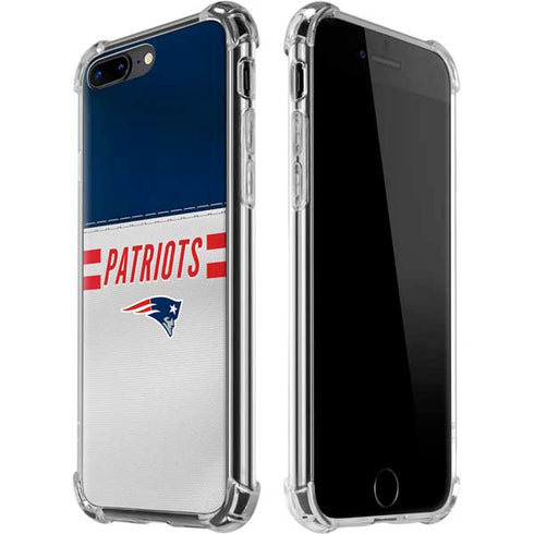 NFL New England Patriots White Striped iPhone 7/8 Plus Clear Case