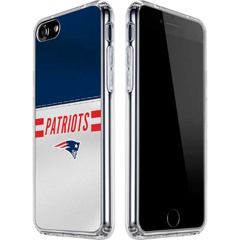 NFL New England Patriots White Striped iPhone SE (2nd & 3rd Gen) Clear Case