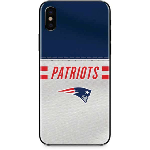 NFL New England Patriots White Striped iPhone X Skin