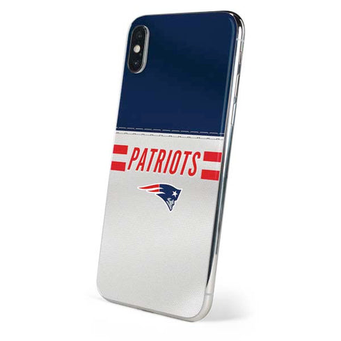 NFL New England Patriots White Striped iPhone X Skin