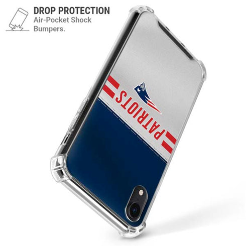 NFL New England Patriots White Striped iPhone XR Clear Case