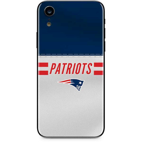 NFL New England Patriots White Striped iPhone XR Skin