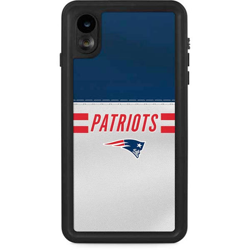 NFL New England Patriots White Striped iPhone XR Waterproof Case