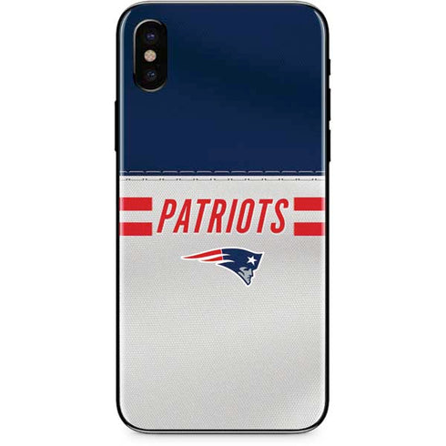 NFL New England Patriots White Striped iPhone XS Skin