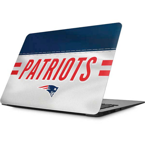 NFL New England Patriots White Striped Apple MacBook Skin