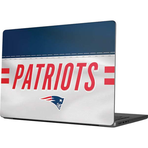 NFL New England Patriots White Striped MacBook Pro 14in (2021-24) Skin