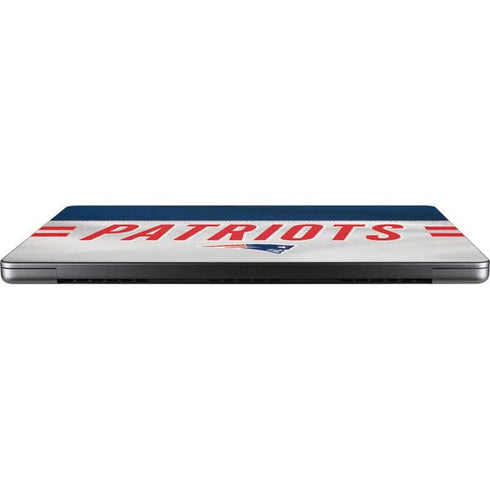 NFL New England Patriots White Striped MacBook Pro 14in (2021-24) Skin