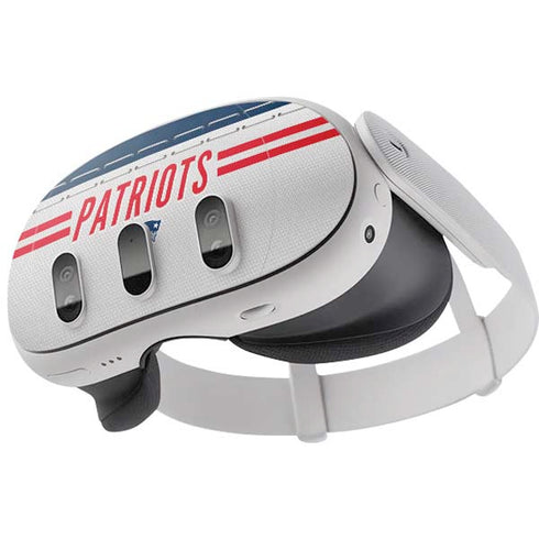 NFL New England Patriots White Striped Meta Quest 3 Skin