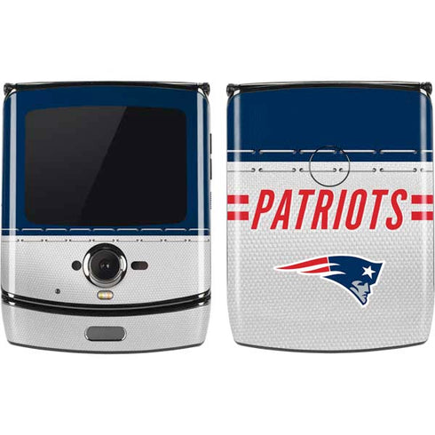 NFL New England Patriots White Striped Motorola RAZR Skin