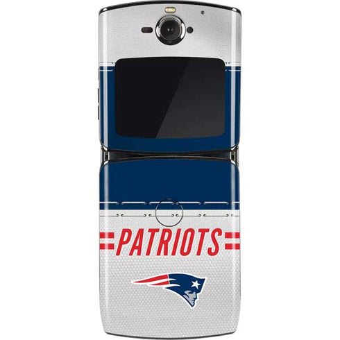 NFL New England Patriots White Striped Motorola RAZR Skin
