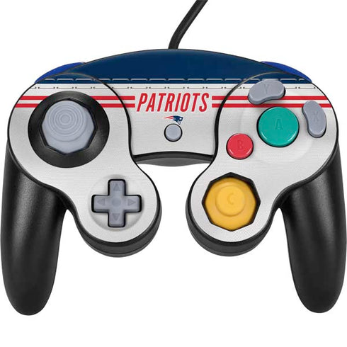 NFL New England Patriots White Striped Nintendo GameCube Controller Skin