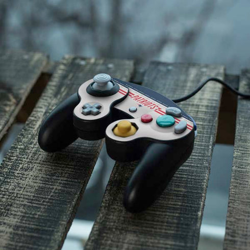 NFL New England Patriots White Striped Nintendo GameCube Controller Skin
