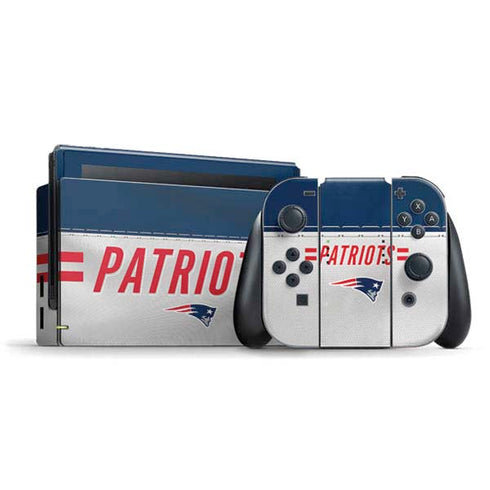 NFL New England Patriots White Striped Nintendo Switch Bundle Skin