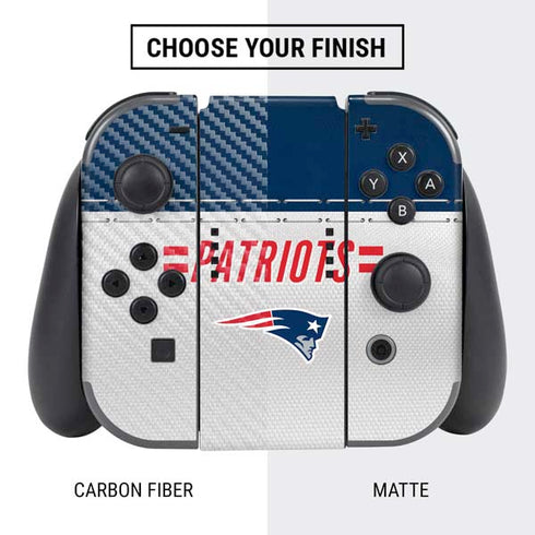 NFL New England Patriots White Striped Nintendo Switch Bundle Skin