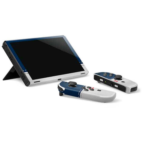 NFL New England Patriots White Striped Nintendo Switch OLED (2021) Skin