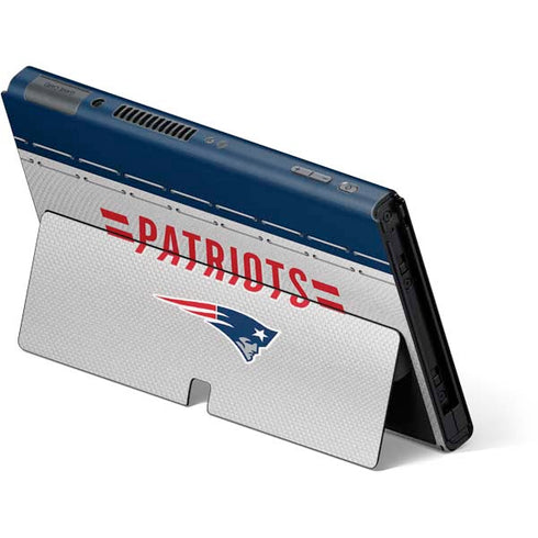 NFL New England Patriots White Striped Nintendo Switch OLED (2021) Skin