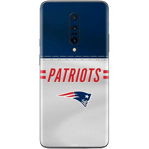 NFL New England Patriots White Striped OnePlus 7 Pro Skin