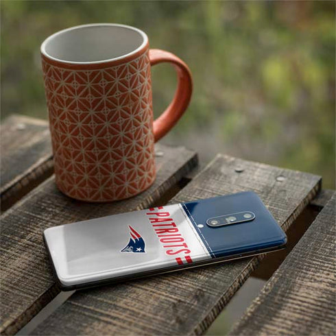 NFL New England Patriots White Striped OnePlus 7 Pro Skin