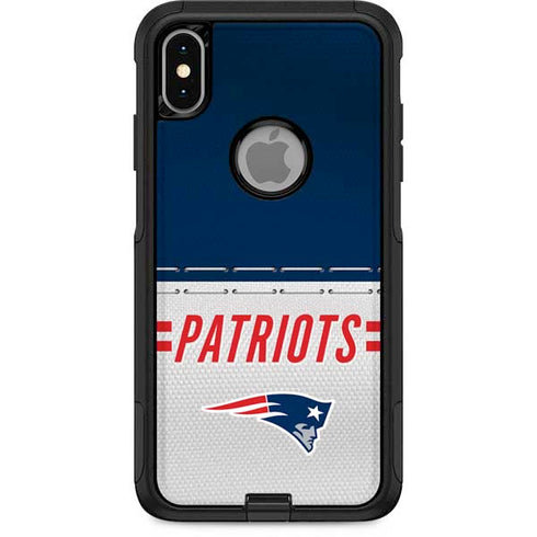 NFL New England Patriots White Striped Otterbox Commuter iPhone Skin