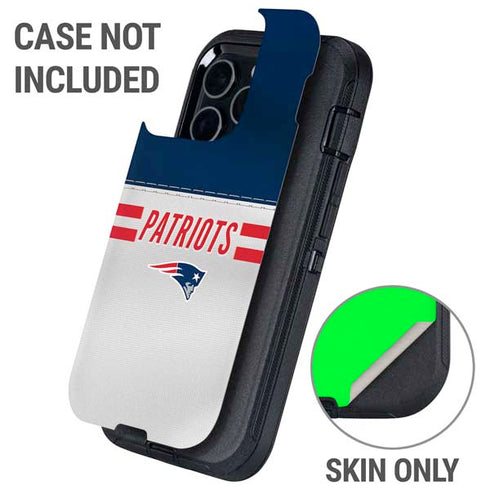 NFL New England Patriots White Striped Otterbox Defender iPhone Skin