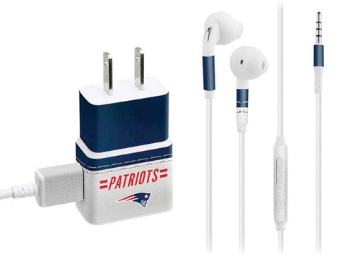 NFL New England Patriots White Striped Phone Charger Skin