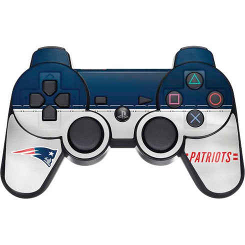 NFL New England Patriots White Striped PS3 Dual Shock wireless controller Skin