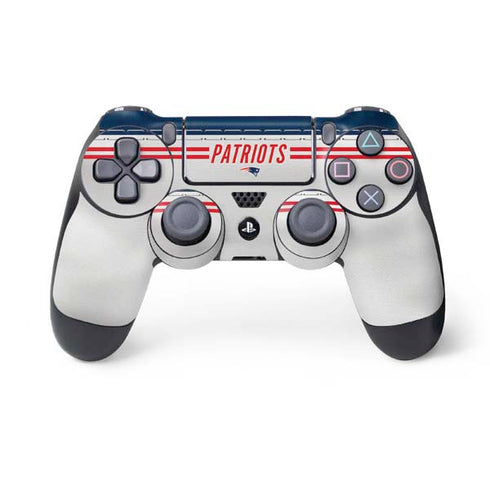 NFL New England Patriots White Striped PS4 Controller Skin