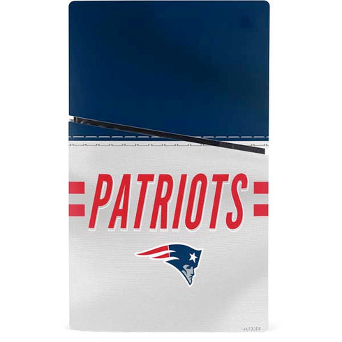 NFL New England Patriots White Striped PS5 Slim Digital Edition Console Skin