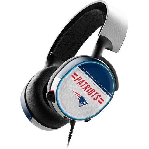 NFL New England Patriots White Striped SteelSeries Arctis 3 Skin