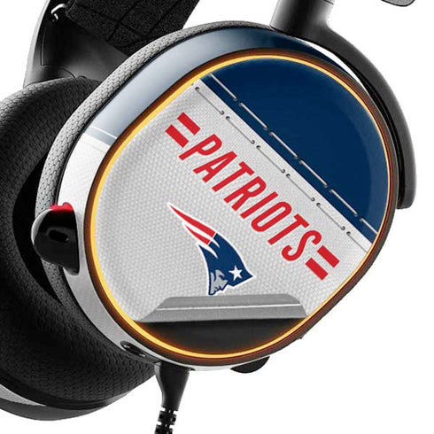 NFL New England Patriots White Striped SteelSeries Arctis 3 Skin
