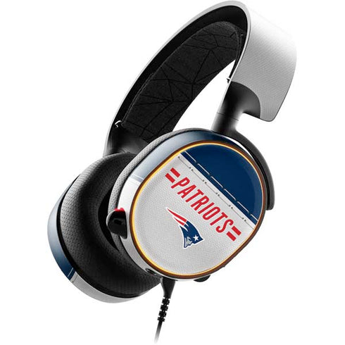 NFL New England Patriots White Striped SteelSeries Arctis 5 Skin