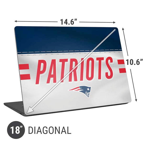 NFL New England Patriots White Striped Universal Laptop 18in (14.6 x 10.6in) Skin