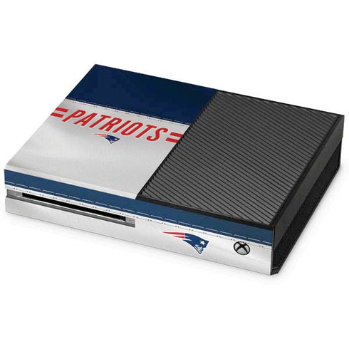 NFL New England Patriots White Striped Xbox One Console Skin