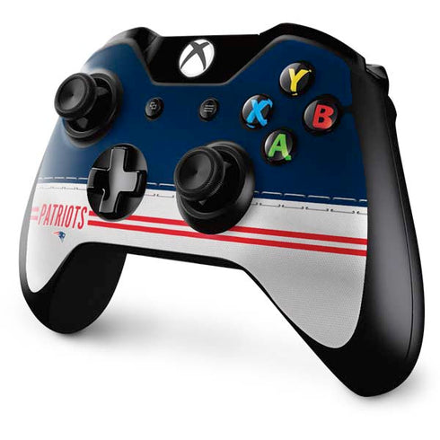 NFL New England Patriots White Striped Xbox One Controller Skin