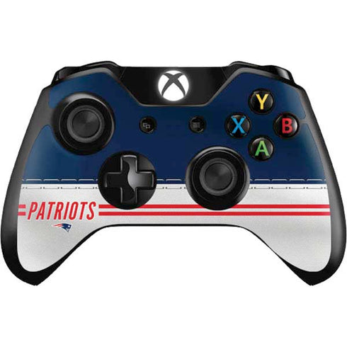 NFL New England Patriots White Striped Xbox One Controller Skin