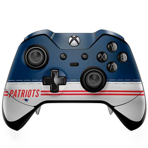 NFL New England Patriots White Striped Xbox One Elite Controller Skin