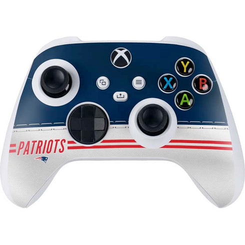 NFL New England Patriots White Striped Xbox Series S Controller Skin
