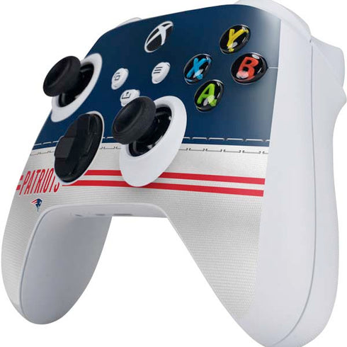 NFL New England Patriots White Striped Xbox Series S Controller Skin