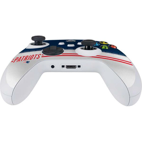 NFL New England Patriots White Striped Xbox Series S Controller Skin