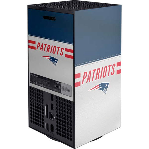 NFL New England Patriots White Striped Xbox Series X Console Skin