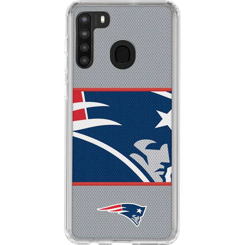 NFL New England Patriots Zone Block Galaxy A21 Clear Case