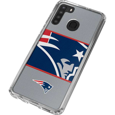 NFL New England Patriots Zone Block Galaxy A21 Clear Case