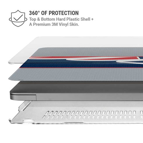 NFL New England Patriots Zone Block MacBook Pro 16in (2021-25) Case plus Skin