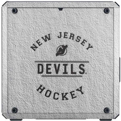 NHL New Jersey Devils Black Text Cooler Master MasterBox Q300L Mini Tower Skin