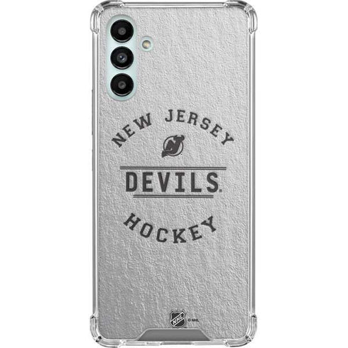 NHL New Jersey Devils Black Text Galaxy A13 5G Clear Case